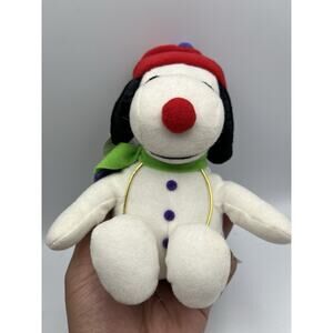 Peanuts SNOOPY AS SNOWMAN W/ HAT & SCARF 7" Plush Stuffed Animal TOY